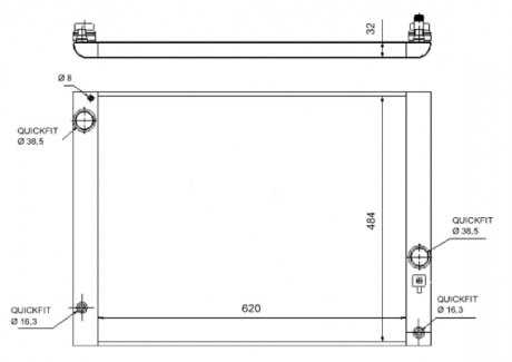 Радіатор, охолодження двигуна NRF 58320 (фото 1)