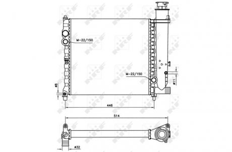 Радиатор, охлаждение двигателя NRF 58714