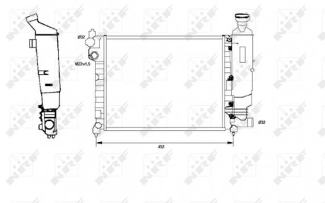 Радіатор, охолодження двигуна NRF 58807