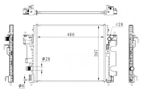 Фото радіатор двигуна (мкпп) RENAULT TWINGO III, SMART FORFOUR, FORTWO 0.9-Electric 07.14- NRF 59274 Радіатор двигуна (мкпп) RENAULT TWINGO III, SMART FORFOUR, FORTWO 0.9-Electric 07.14- NRF 59274