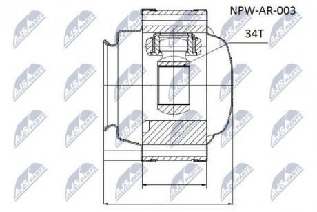 ШАРНИР РАВНЫХ УГЛОВЫХ СКОРОСТЕЙ NTY NPW-AR-003