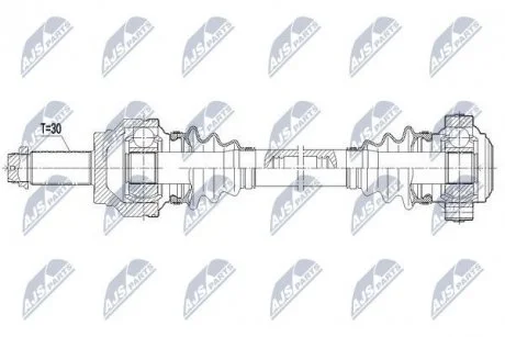 Фото піввісь | bmw x5 09-, x6 10- /atm,зад,л/п/ NTY NPWBM089 ПІВВІСЬ | BMW X5 09-, X6 10- /ATM,ЗАД,Л/П/ NTY NPWBM089