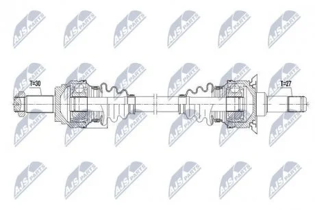 Фото піввісь | bmw x3 20i/20d 10-, x4 20i/20d 14- /зад,прав/ NTY NPWBM097 ПІВВІСЬ | BMW X3 20I/20D 10-, X4 20I/20D 14- /ЗАД,ПРАВ/ NTY NPWBM097
