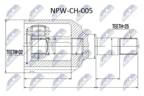 ШАРНИР РАВНЫХ УГЛОВЫХ СКОРОСТЕЙ NTY NPW-CH-005