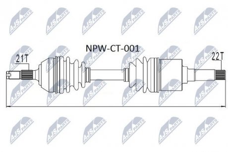 Піввісь NTY NPWCT001