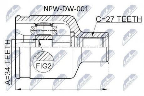 ШАРНИР РАВНЫХ УГЛОВЫХ СКОРОСТЕЙ NTY NPW-DW-001