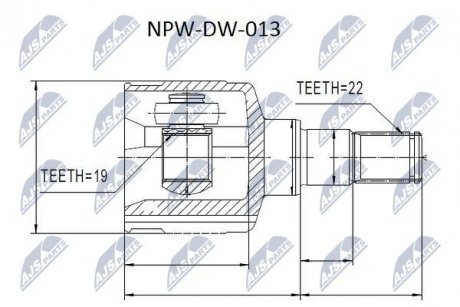 ШАРНИР РАВНЫХ УГЛОВЫХ СКОРОСТЕЙ NTY NPW-DW-013