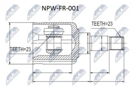 ШАРНИР РАВНЫХ УГЛОВЫХ СКОРОСТЕЙ NTY NPW-FR-001