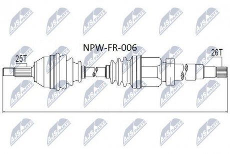 Піввісь NTY NPWFR006 (фото 1)