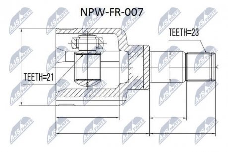 ШАРНИР РАВНЫХ УГЛОВЫХ СКОРОСТЕЙ NTY NPW-FR-007