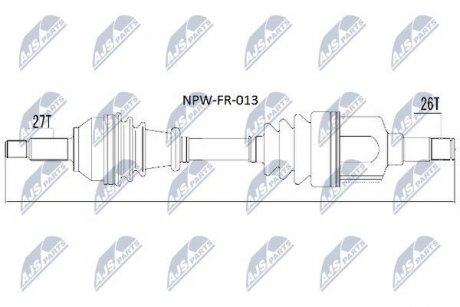 Піввісь NTY NPWFR013