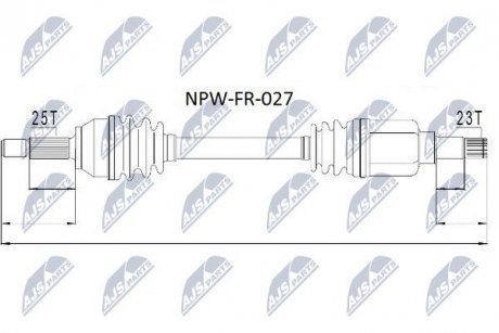 Піввісь NTY NPWFR027