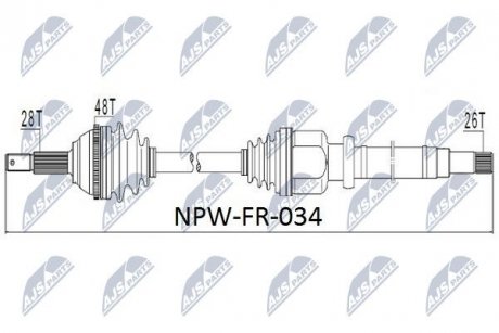 Піввісь NTY NPWFR034