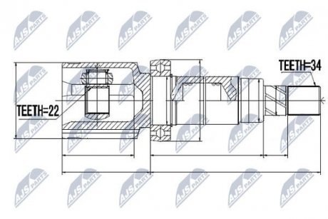 ШАРНИР РАВНЫХ УГЛОВЫХ СКОРОСТЕЙ NTY NPW-FR-052