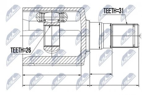 ШАРНИР РАВНЫХ УГЛОВЫХ СКОРОСТЕЙ NTY NPW-FR-065