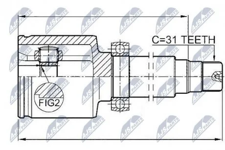 ШАРНІР РІВНИХ КУТОВИХ ШВИДКОСТЕЙ | FORD MONDEO IV 07-14, S-MAX 06- /ПРАВ/ NTY NPW-FR-066