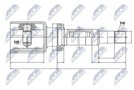 ШАРНИР РАВНЫХ УГЛОВЫХ СКОРОСТЕЙ NTY NPW-FR-078