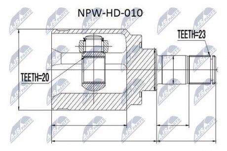 Шарнірний комплект, привідний вал NTY NPWHD010