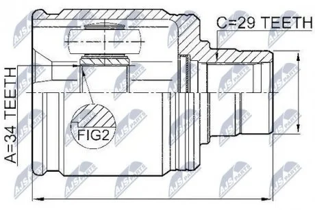 Фото шарнір рівних кутових швидкостей (ШРУС) NTY NPW-HD-017 Шарнір рівних кутових швидкостей (ШРУС) NTY NPW-HD-017
