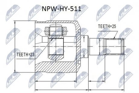 ШАРНИР РАВНЫХ УГЛОВЫХ СКОРОСТЕЙ NTY NPW-HY-511