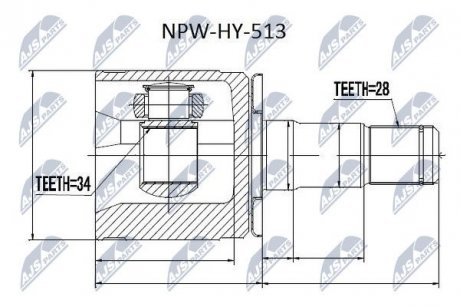 ШАРНИР РАВНЫХ УГЛОВЫХ СКОРОСТЕЙ NTY NPW-HY-513 (фото 1)