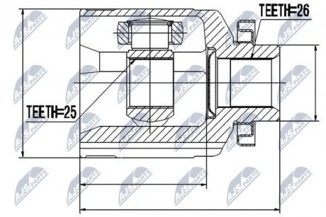 ШАРНИР РАВНЫХ УГЛОВЫХ СКОРОСТЕЙ NTY NPW-HY-516