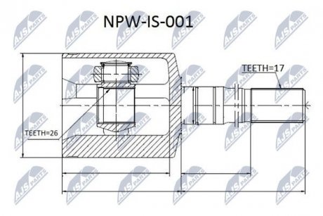 ШАРНИР РАВНЫХ УГЛОВЫХ СКОРОСТЕЙ NTY NPW-IS-001 (фото 1)