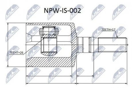 ШАРНИР РАВНЫХ УГЛОВЫХ СКОРОСТЕЙ NTY NPW-IS-002