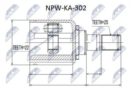 ШАРНИР РАВНЫХ УГЛОВЫХ СКОРОСТЕЙ NTY NPW-KA-302