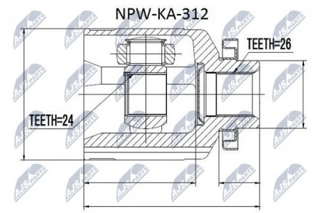 ШАРНИР РАВНЫХ УГЛОВЫХ СКОРОСТЕЙ NTY NPW-KA-312