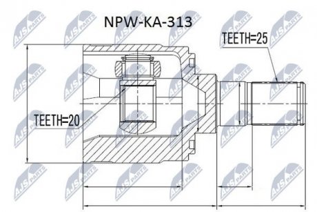 ШАРНИР РАВНЫХ УГЛОВЫХ СКОРОСТЕЙ NTY NPW-KA-313