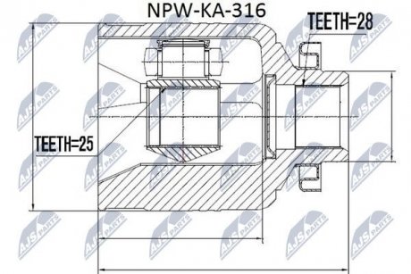 ШАРНИР РАВНЫХ УГЛОВЫХ СКОРОСТЕЙ NTY NPW-KA-316 (фото 1)