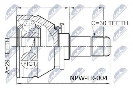 ШАРНИР РАВНЫХ УГЛОВЫХ СКОРОСТЕЙ NTY NPW-LR-004