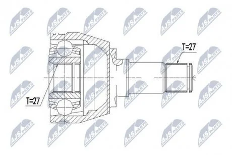ШАРНІР РІВНИХ КУТОВИХ ШВИДКОСТЕЙ | MERCEDES W176 A160/A180 12-, W242/W246 B160/B180 11-, C117/X117 CLA180/CLA200/CLA250 W117 13- /ATM,ПЕРЕД,ПРАВ/ NTY NPW-ME-081