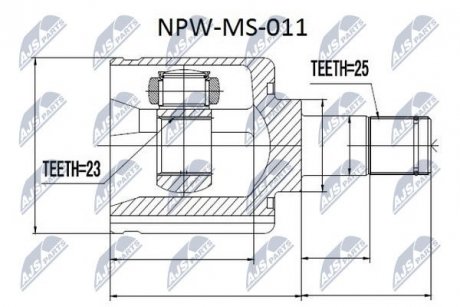 ШАРНИР РАВНЫХ УГЛОВЫХ СКОРОСТЕЙ NTY NPW-MS-011 (фото 1)