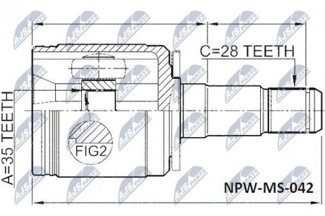 ШАРНИР РАВНЫХ УГЛОВЫХ СКОРОСТЕЙ NTY NPW-MS-042