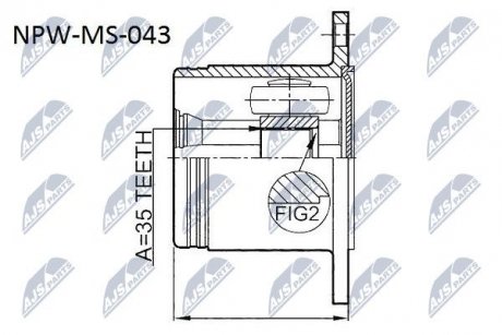 ШАРНИР РАВНЫХ УГЛОВЫХ СКОРОСТЕЙ NTY NPW-MS-043