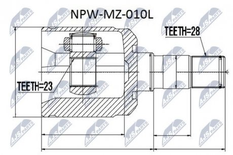 ШАРНИР РАВНЫХ УГЛОВЫХ СКОРОСТЕЙ NTY NPW-MZ-010L (фото 1)