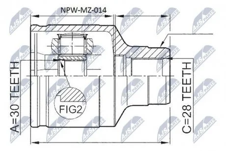 Шрус піввісі NTY NPW-MZ-014