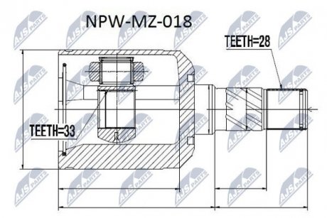 ШАРНИР РАВНЫХ УГЛОВЫХ СКОРОСТЕЙ NTY NPW-MZ-018