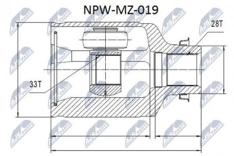 ШАРНИР РАВНЫХ УГЛОВЫХ СКОРОСТЕЙ NTY NPW-MZ-019 (фото 1)