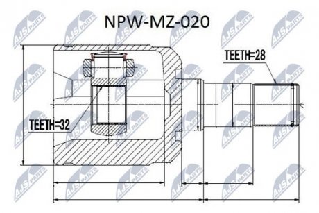 ШАРНИР РАВНЫХ УГЛОВЫХ СКОРОСТЕЙ NTY NPW-MZ-020 (фото 1)