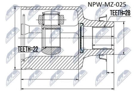 ШАРНИР РАВНЫХ УГЛОВЫХ СКОРОСТЕЙ NTY NPW-MZ-025