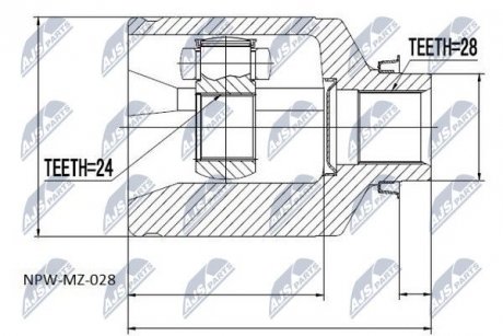 ШАРНИР РАВНЫХ УГЛОВЫХ СКОРОСТЕЙ NTY NPW-MZ-028