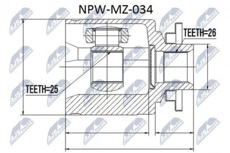 ШАРНИР РАВНЫХ УГЛОВЫХ СКОРОСТЕЙ NTY NPW-MZ-034