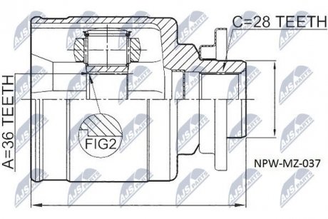 ШАРНИР РАВНЫХ УГЛОВЫХ СКОРОСТЕЙ NTY NPW-MZ-037