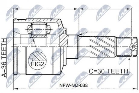 ШАРНИР РАВНЫХ УГЛОВЫХ СКОРОСТЕЙ NTY NPW-MZ-038