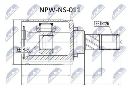 ШАРНИР РАВНЫХ УГЛОВЫХ СКОРОСТЕЙ NTY NPW-NS-011