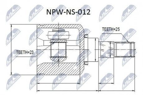 ШАРНИР РАВНЫХ УГЛОВЫХ СКОРОСТЕЙ NTY NPW-NS-012 (фото 1)