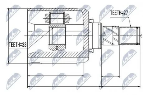 ШАРНІР РІВНИХ КУТОВИХ ШВИДКОСТЕЙ | NISSAN QASHQAI 2.0I 2WD 06-13 /ЛІВ/ NTY NPW-NS-032